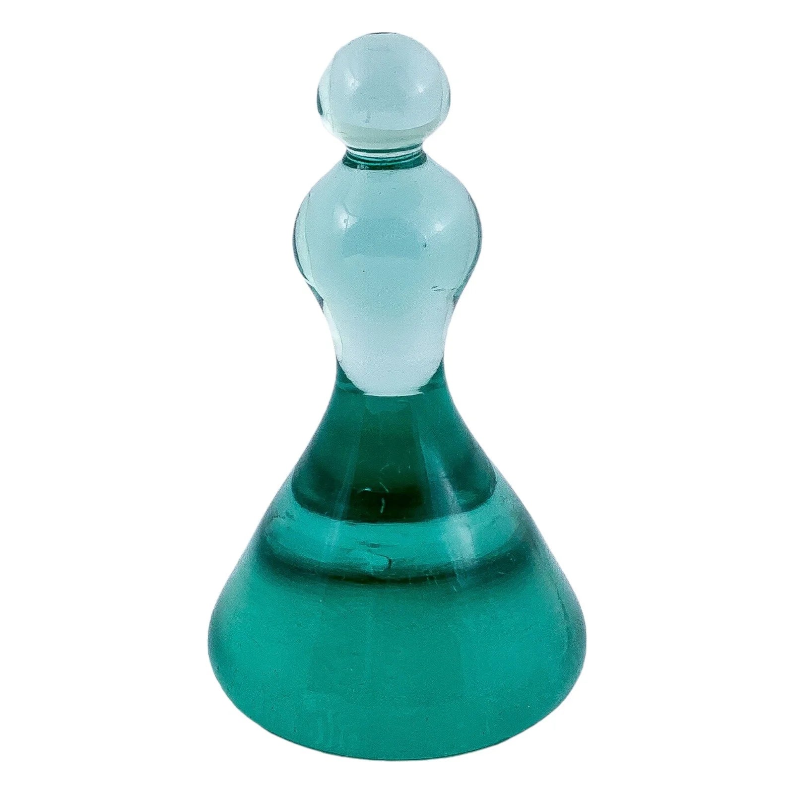 Mid-century Austrian huge sea-green bell-shaped glass paperweight