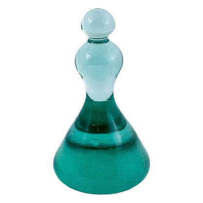 Mid-century Austrian huge sea-green bell-shaped glass paperweight