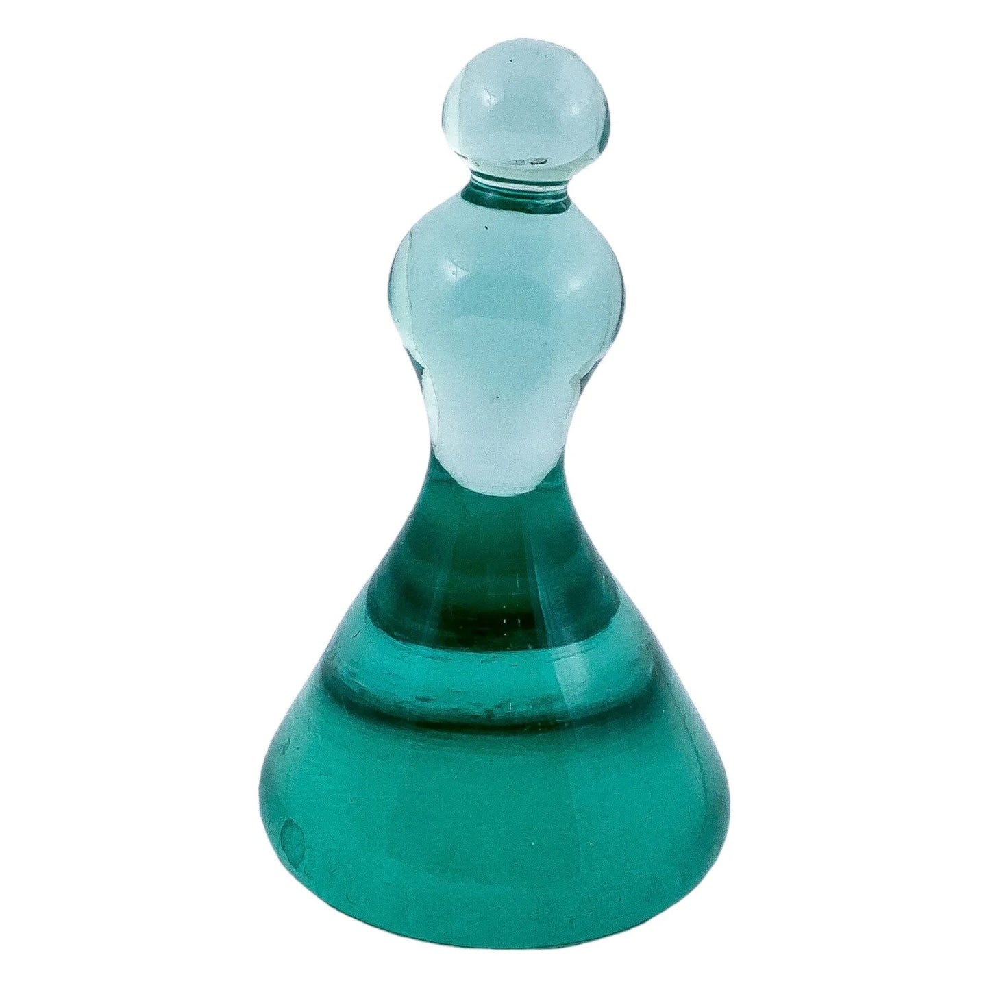 Mid-century Austrian huge sea-green bell-shaped glass paperweight