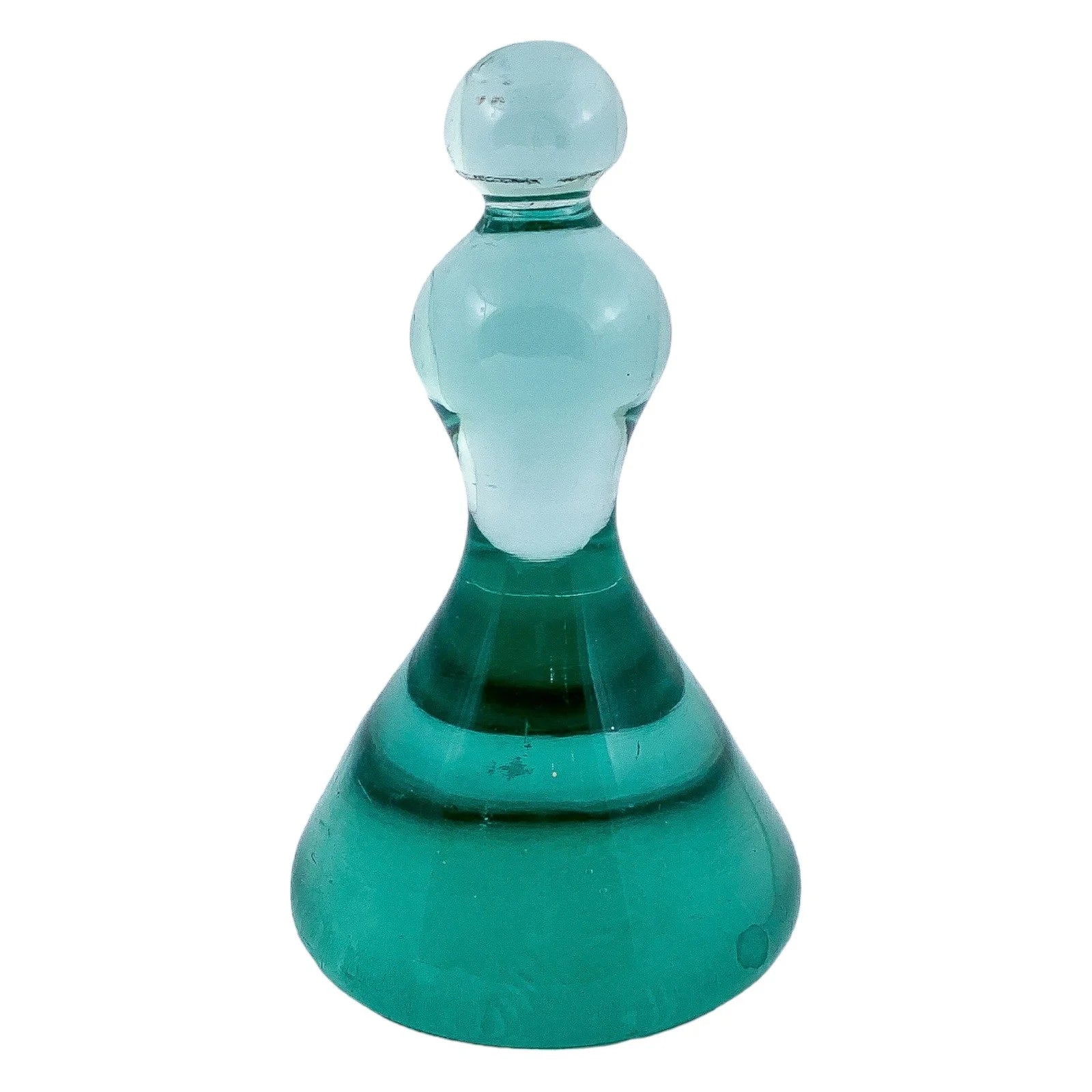 Mid-century Austrian huge sea-green bell-shaped glass paperweight