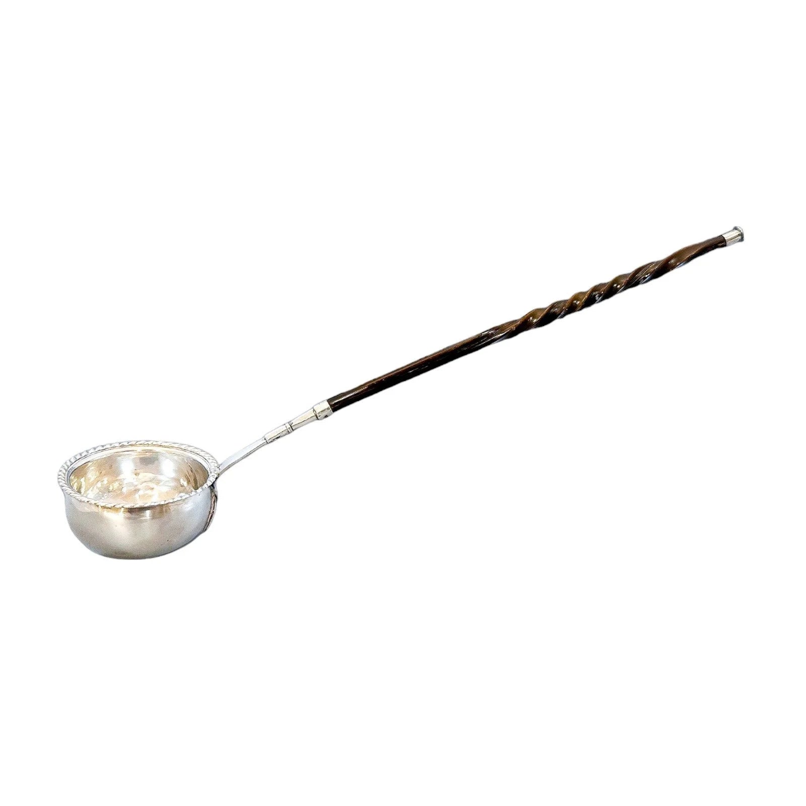 Sterling silver Georgian toddy / punch ladle with twist handle