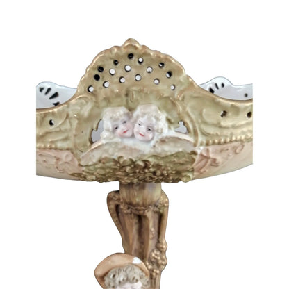 Art Nouveau Austro-Hungarian Ernst Wahliss porcelain amphora figural compote centrepiece lamp, nautical scene