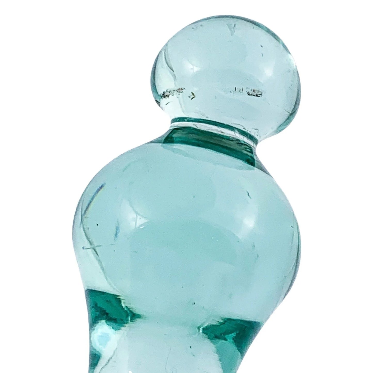 Mid-century Austrian huge sea-green bell-shaped glass paperweight