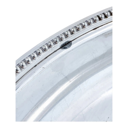 Victorian Hukin & Heath silver plated oval entrée serving tureen dish with ornate beaded borders and handle