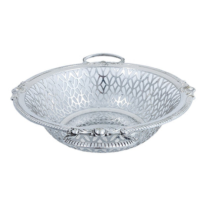 WMF Jugendstil silver plated two-handled pierced fruit basket, embossed with roses