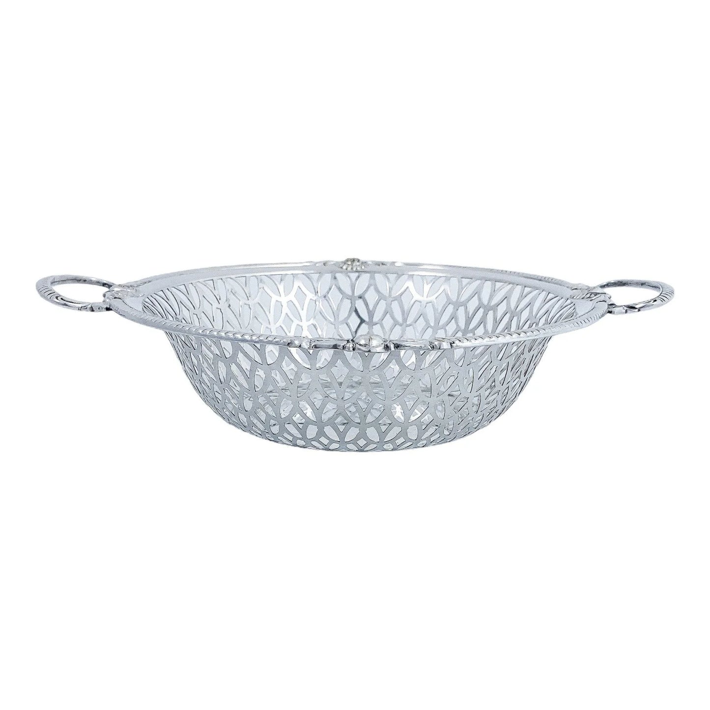 WMF Jugendstil silver plated two-handled pierced fruit basket, embossed with roses