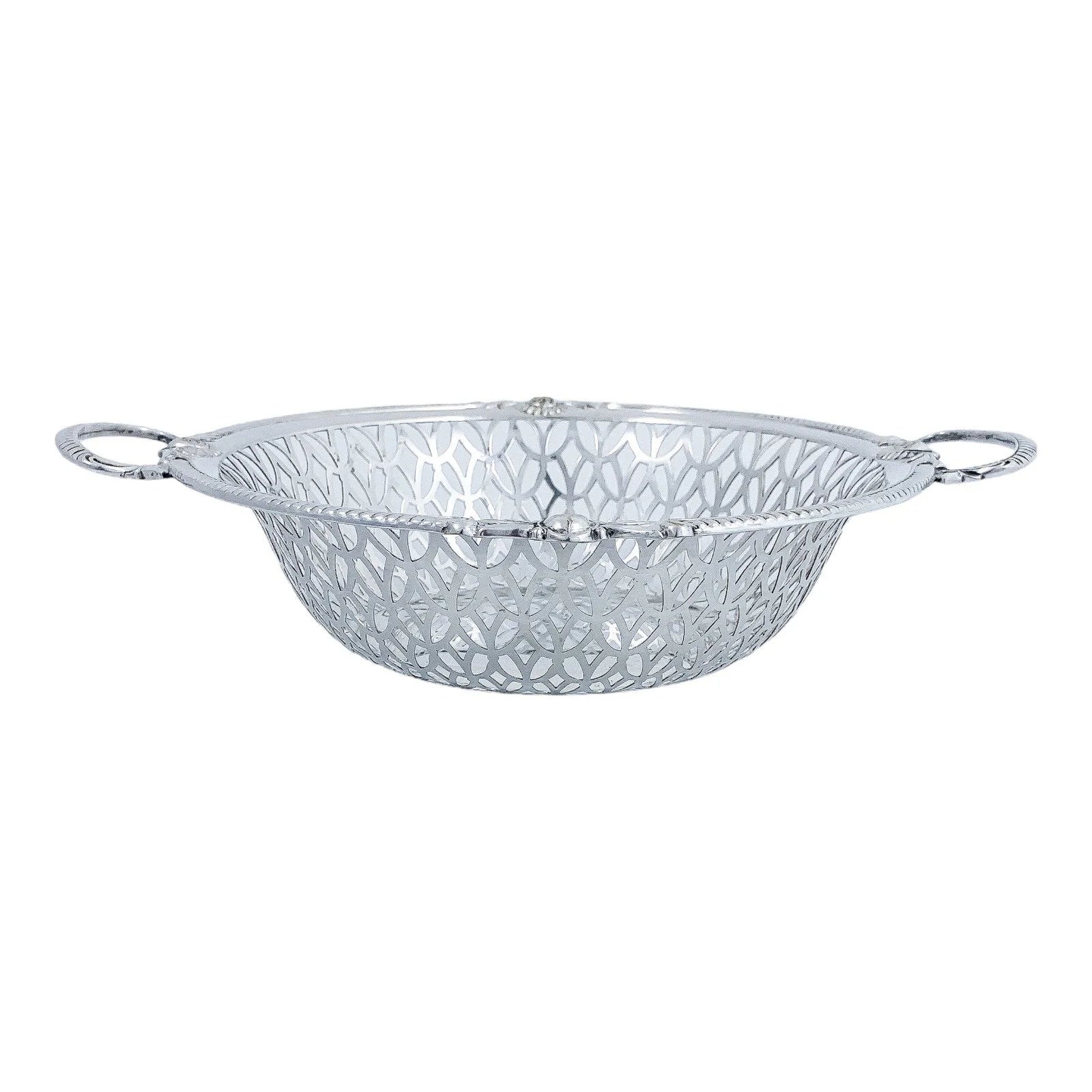 WMF Jugendstil silver plated two-handled pierced fruit basket, embossed with roses