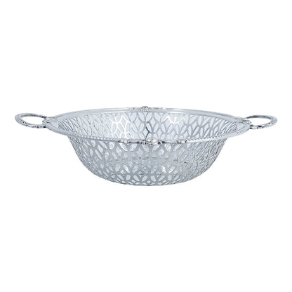 WMF Jugendstil silver plated two-handled pierced fruit basket, embossed with roses