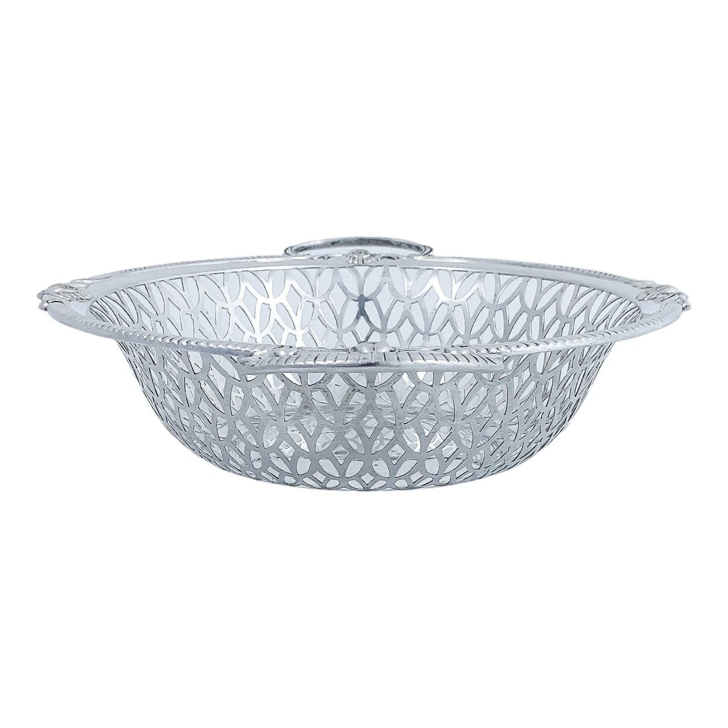WMF Jugendstil silver plated two-handled pierced fruit basket, embossed with roses