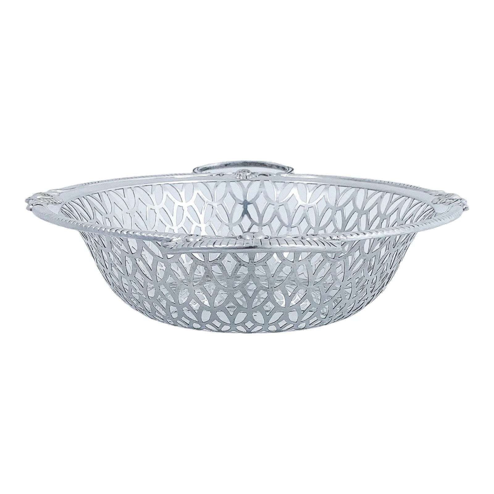 WMF Jugendstil silver plated two-handled pierced fruit basket, embossed with roses