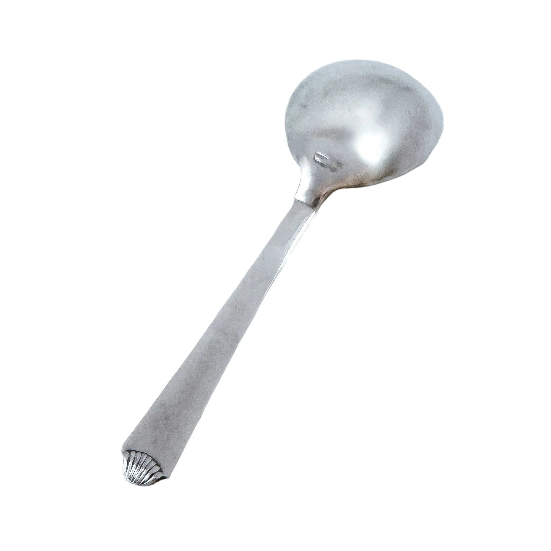 Art Deco sterling silver Danish Hans Hansen jam spoon, Vendome shell pattern