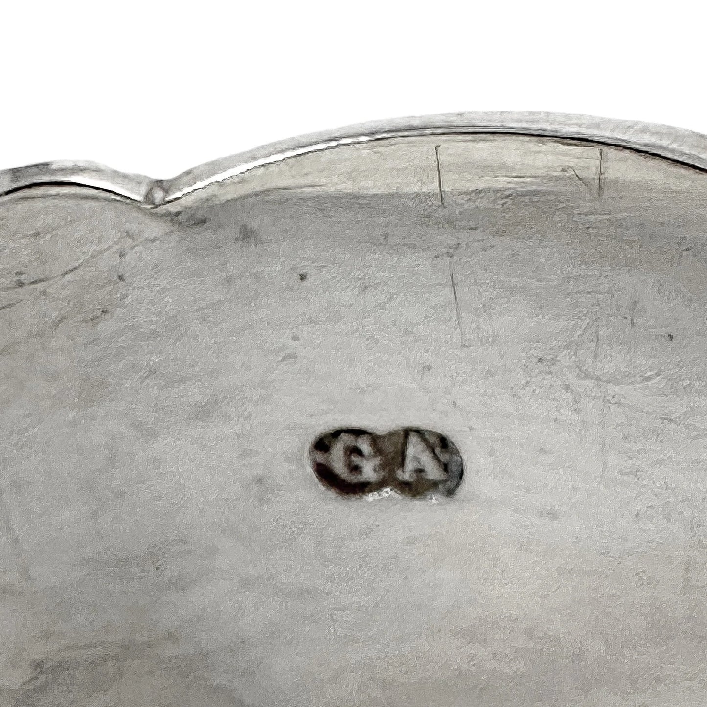 Large Victorian sterling silver sugar tongs with pierced ropework arms and shell terminals