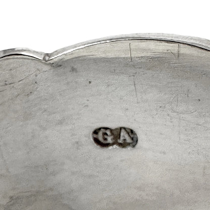 Large Victorian sterling silver sugar tongs with pierced ropework arms and shell terminals