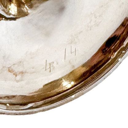 Mid-Victorian sterling silver chalice with arabesque motif, inscribed "Suzanne"