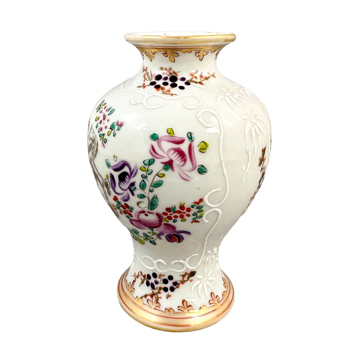 French 1870's Edme Samson armorial porcelain vase in Chinese export style