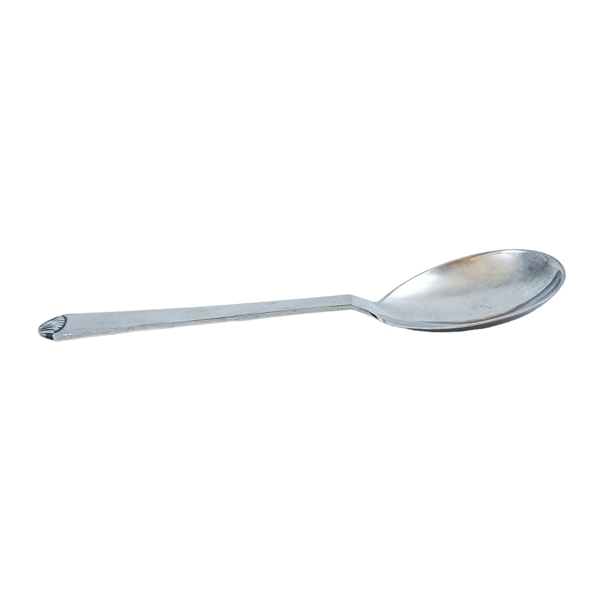 Art Deco sterling silver Danish Hans Hansen jam spoon, Vendome shell pattern
