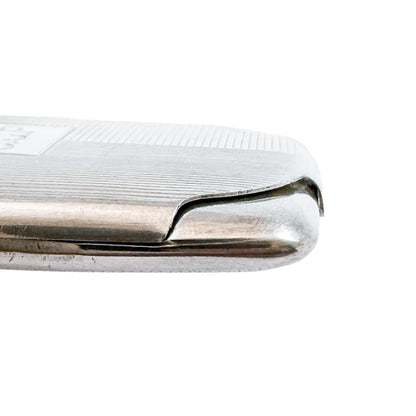 Art Deco Mappin & Webb gilt sterling silver card case with reeded body