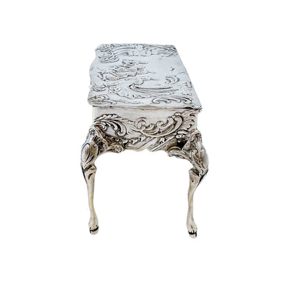 19th century Neoclassical imported Hanau silver miniature table dresser ring / trinket box