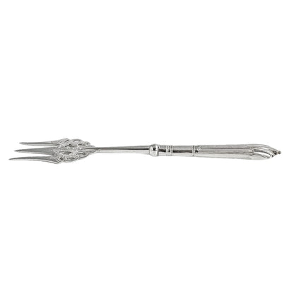 Large sterling silver Victorian bread toasting fork engraved in Art Nouveau design