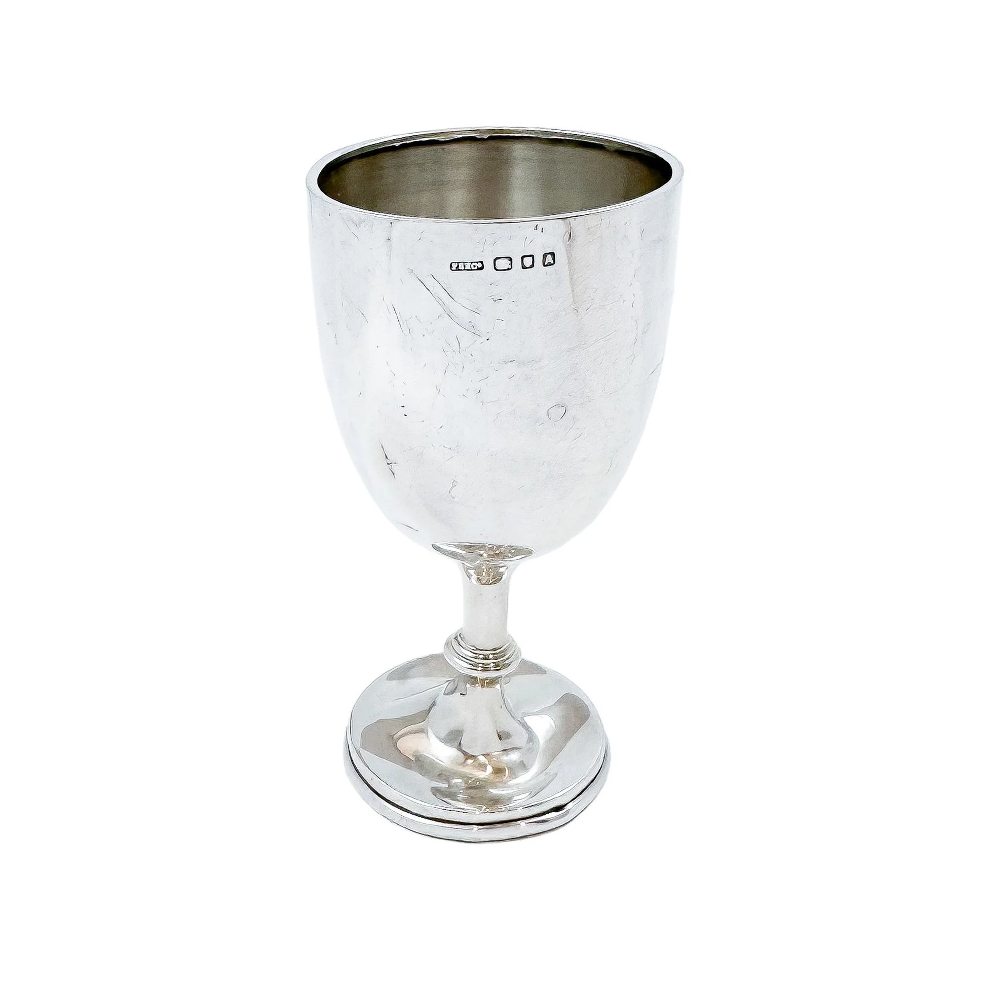 George V sterling silver goblet / egg cup / shot glass