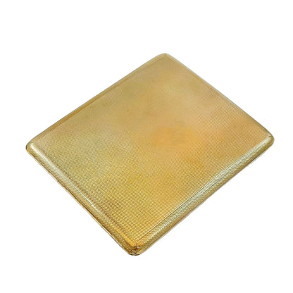 Art Deco 9 kt yellow gold large engine-turned bevelled cigarette case, 93 g