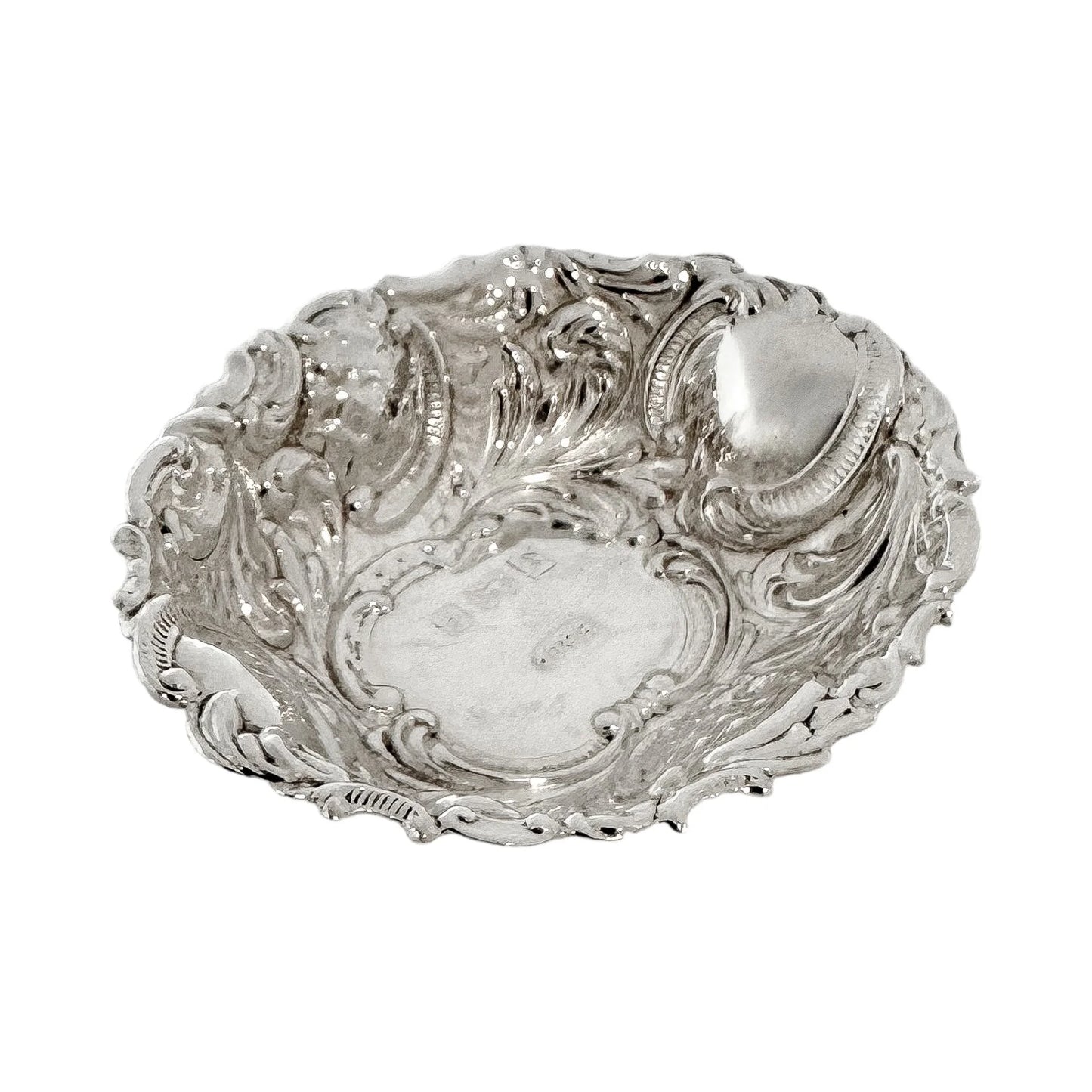 Vintage sterling silver Rococo style sweetmeat bonbon basket