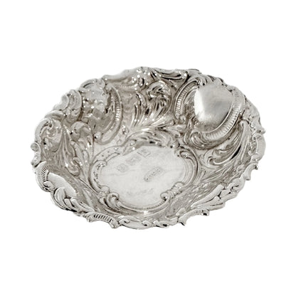 Vintage sterling silver Rococo style sweetmeat bonbon basket