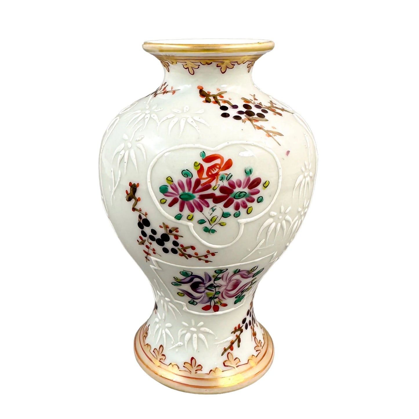 French 1870's Edme Samson armorial porcelain vase in Chinese export style