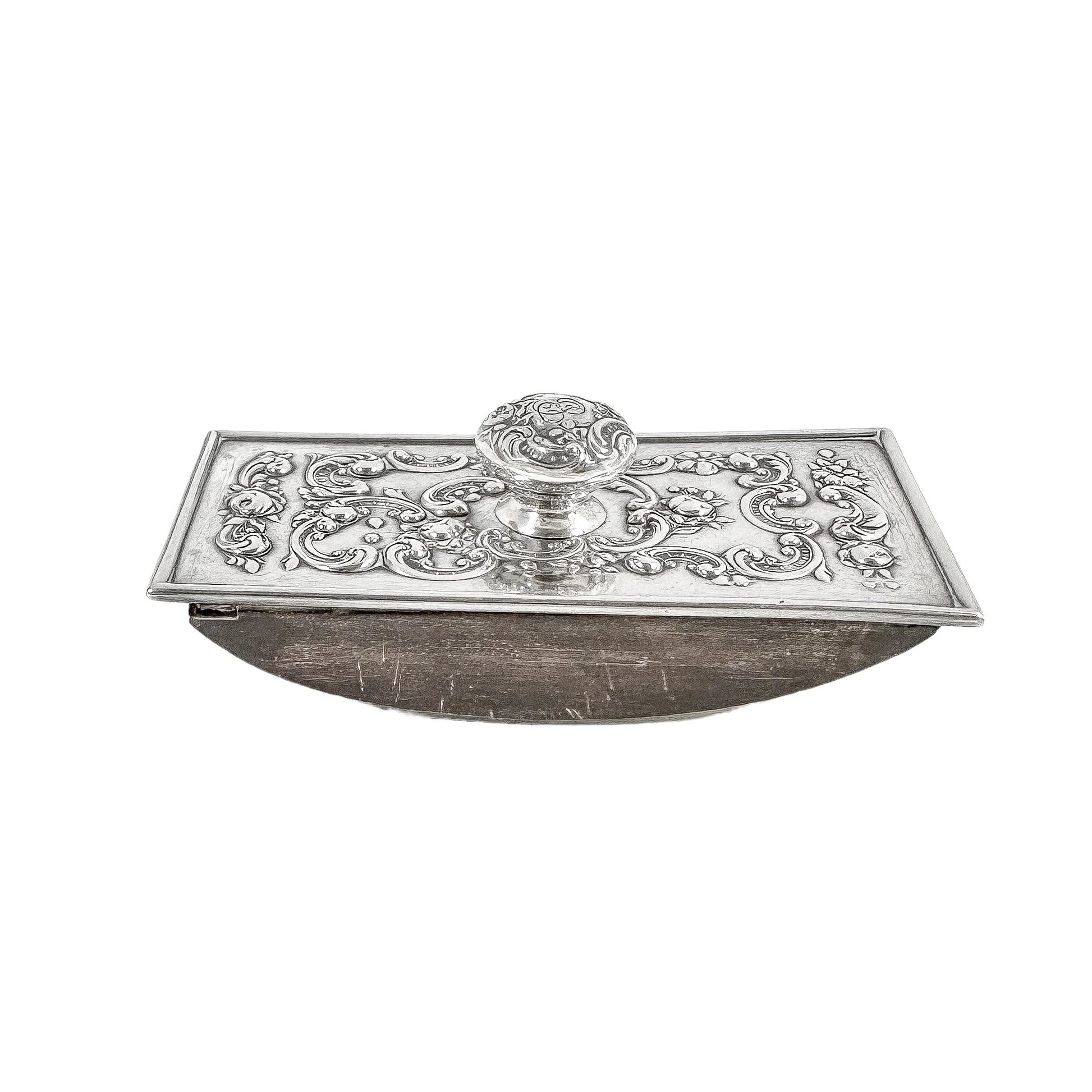 American sterling silver Gorham ink blotter / paper press with scroll embossed detail