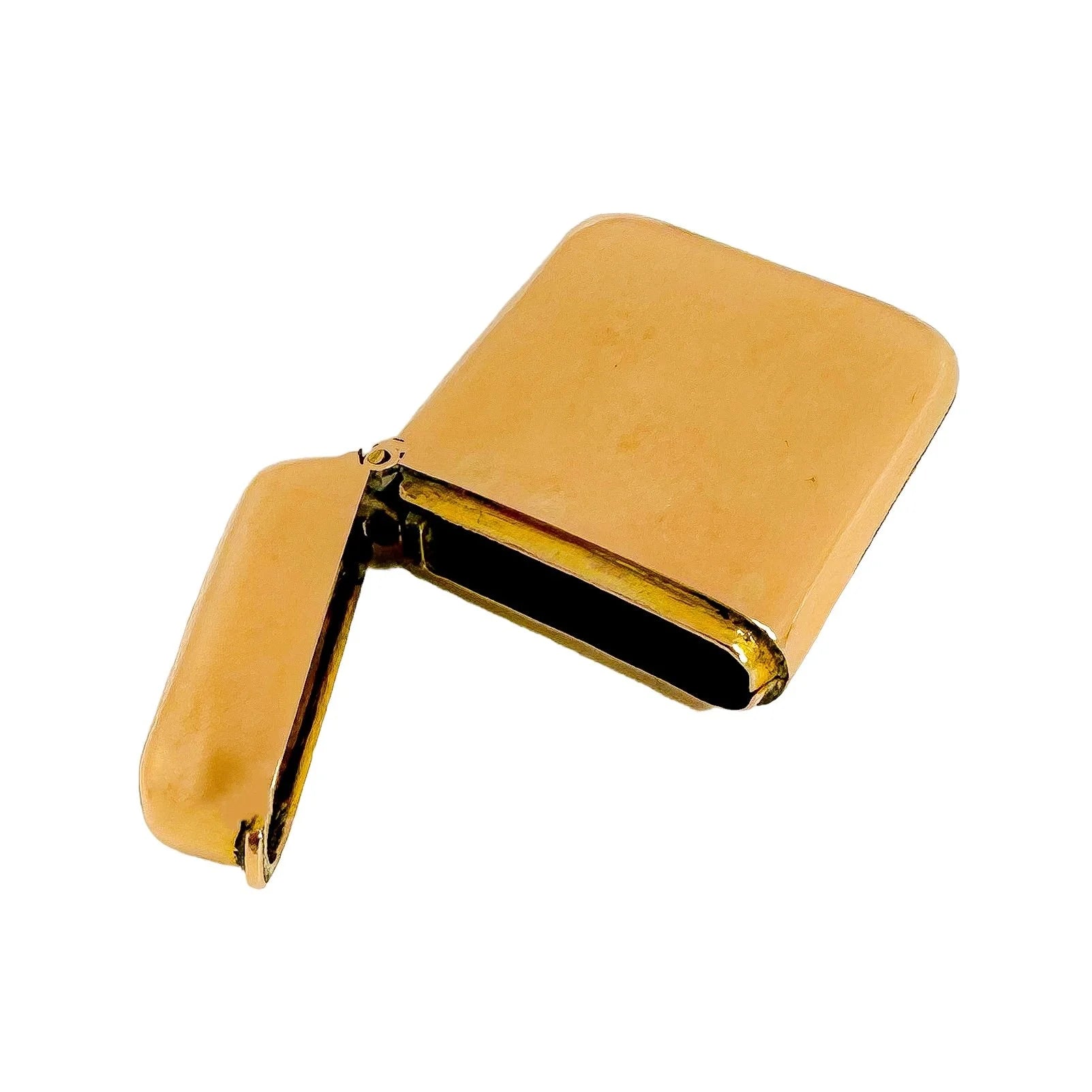 Edwardian 9ct gold vesta match case, Ramsden & Carr, 1907