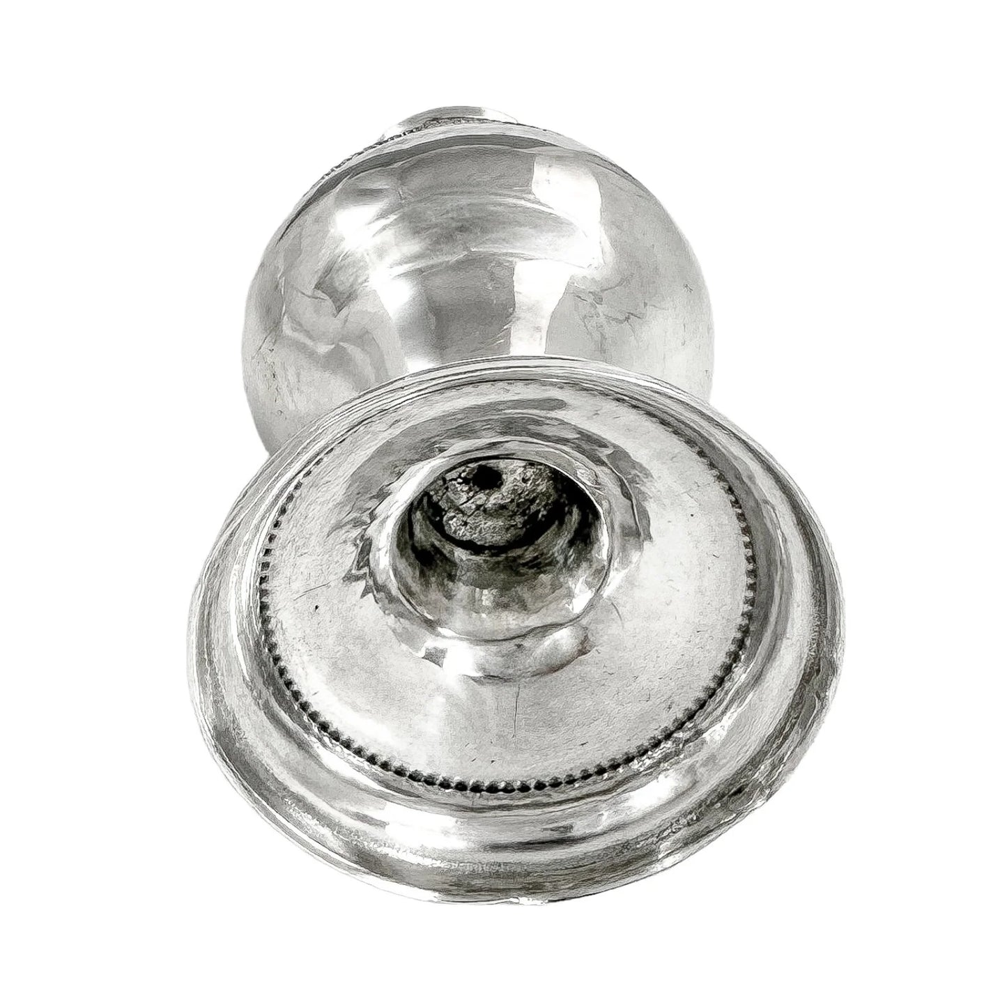 George III sterling baluster caster / pepper pot with beaded border