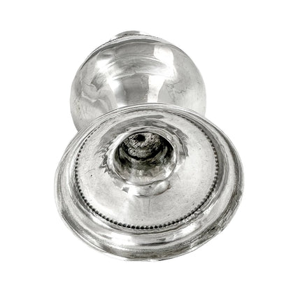 George III sterling baluster caster / pepper pot with beaded border