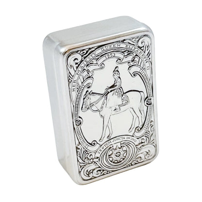 Limited edition Queen Elizabeth II Silver Jubilee Guards Regiment sterling silver pill box