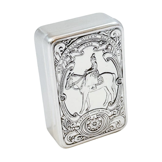 Limited edition Queen Elizabeth II Silver Jubilee Guards Regiment sterling silver pill box