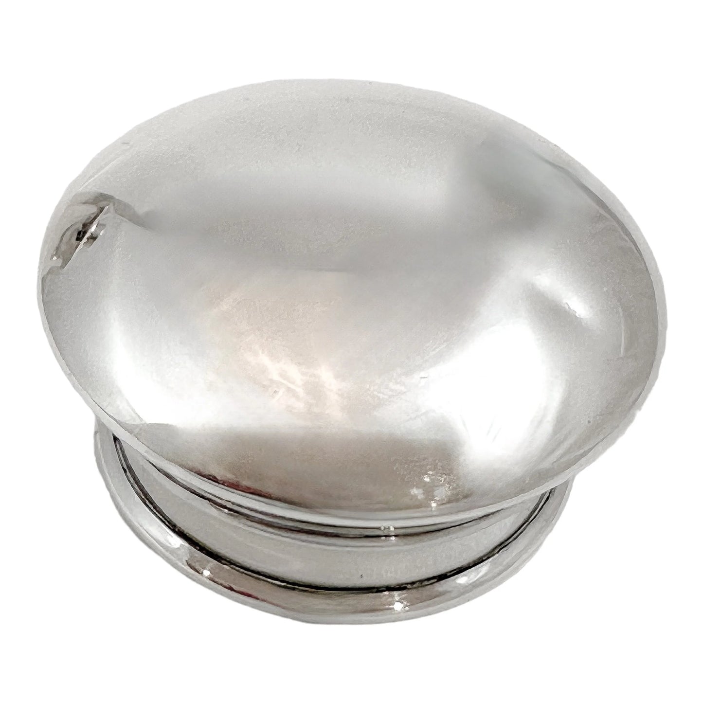 Edwardian sterling silver octagonal tea caddy box with gilt lid