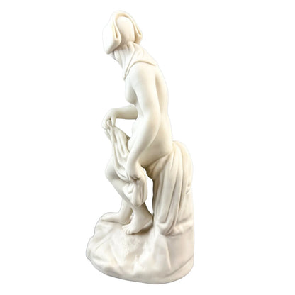 Victorian parian ware ceramic WH Goss Neoclassical figurine of seated nude woman