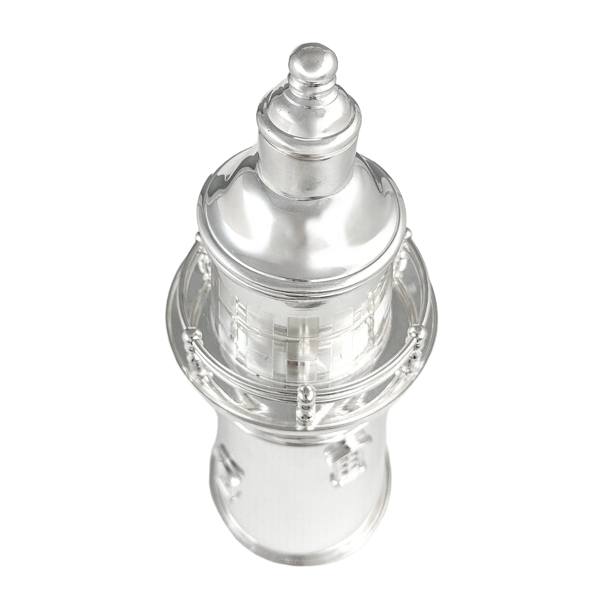 Large Art Deco novelty silver plated Prohibition lighthouse cocktail shaker