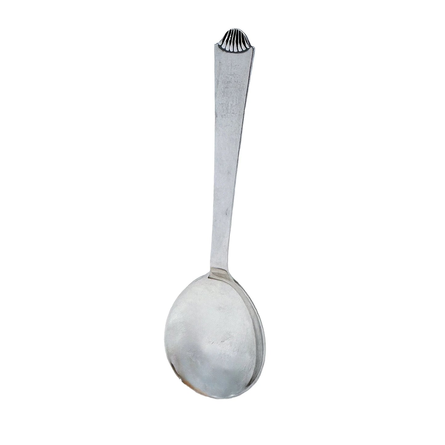 Art Deco sterling silver Danish Hans Hansen jam spoon, Vendome shell pattern