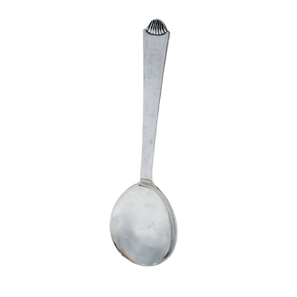 Art Deco sterling silver Danish Hans Hansen jam spoon, Vendome shell pattern