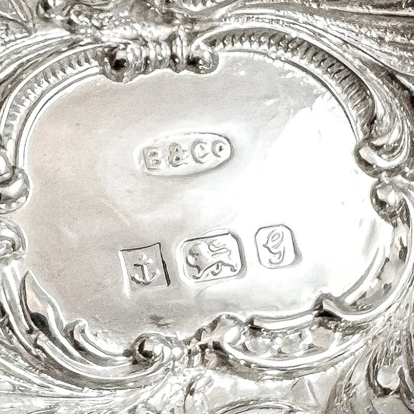 Vintage sterling silver Rococo style sweetmeat bonbon basket