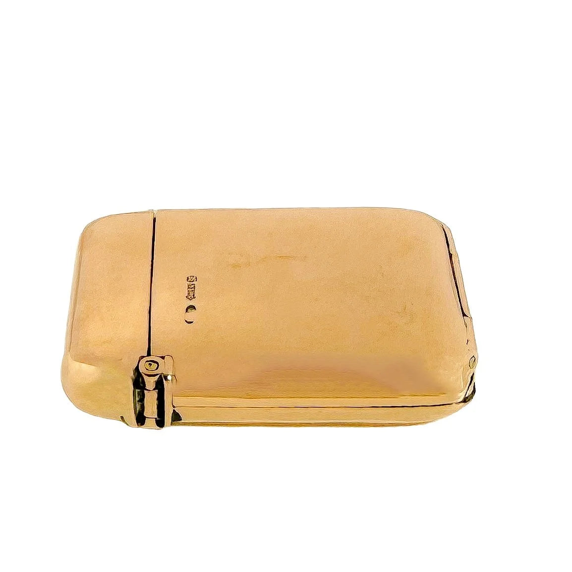 Edwardian 9ct gold vesta match case, Ramsden & Carr, 1907