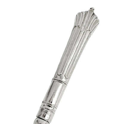Large sterling silver Victorian bread toasting fork engraved in Art Nouveau design