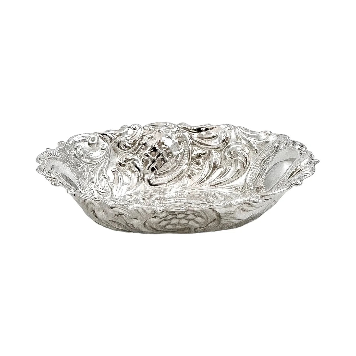Vintage sterling silver Rococo style sweetmeat bonbon basket