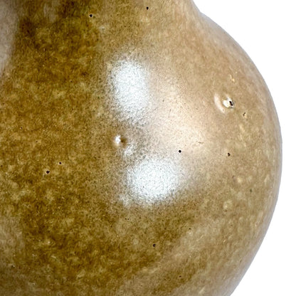 19th century Chinese tea dust glaze vase with long neck and bulbous belly