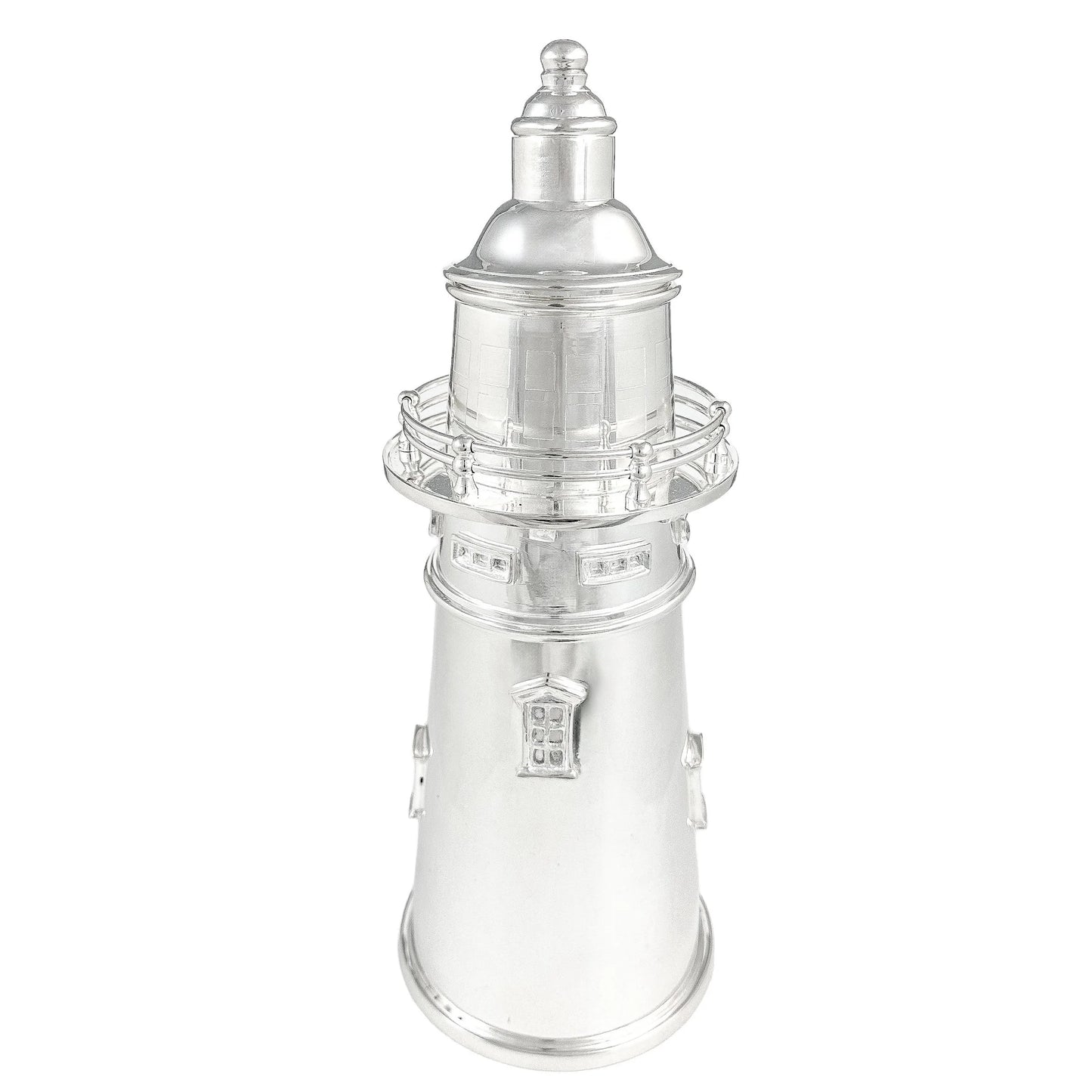 Large Art Deco novelty silver plated Prohibition lighthouse cocktail shaker