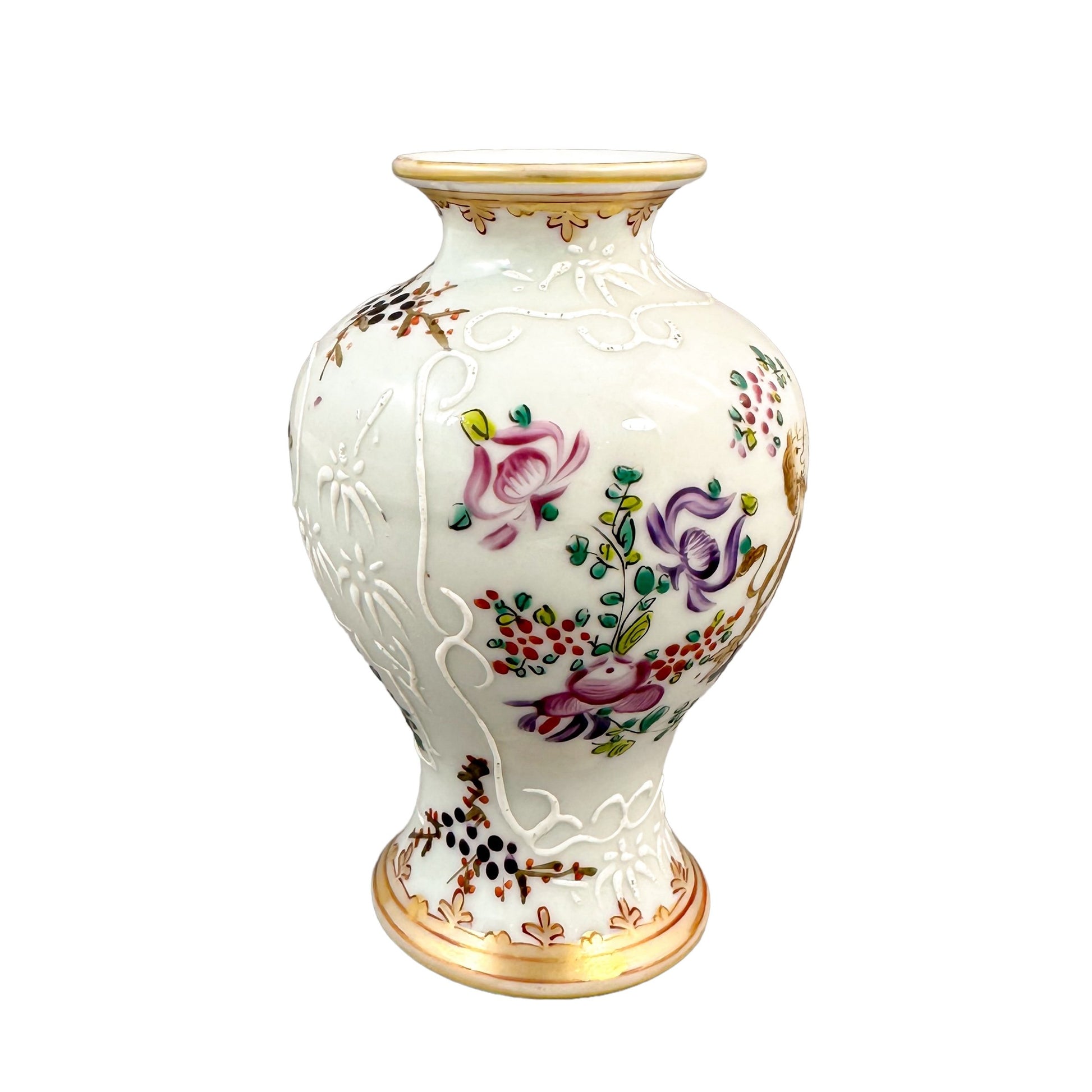 French 1870's Edme Samson armorial porcelain vase in Chinese export style