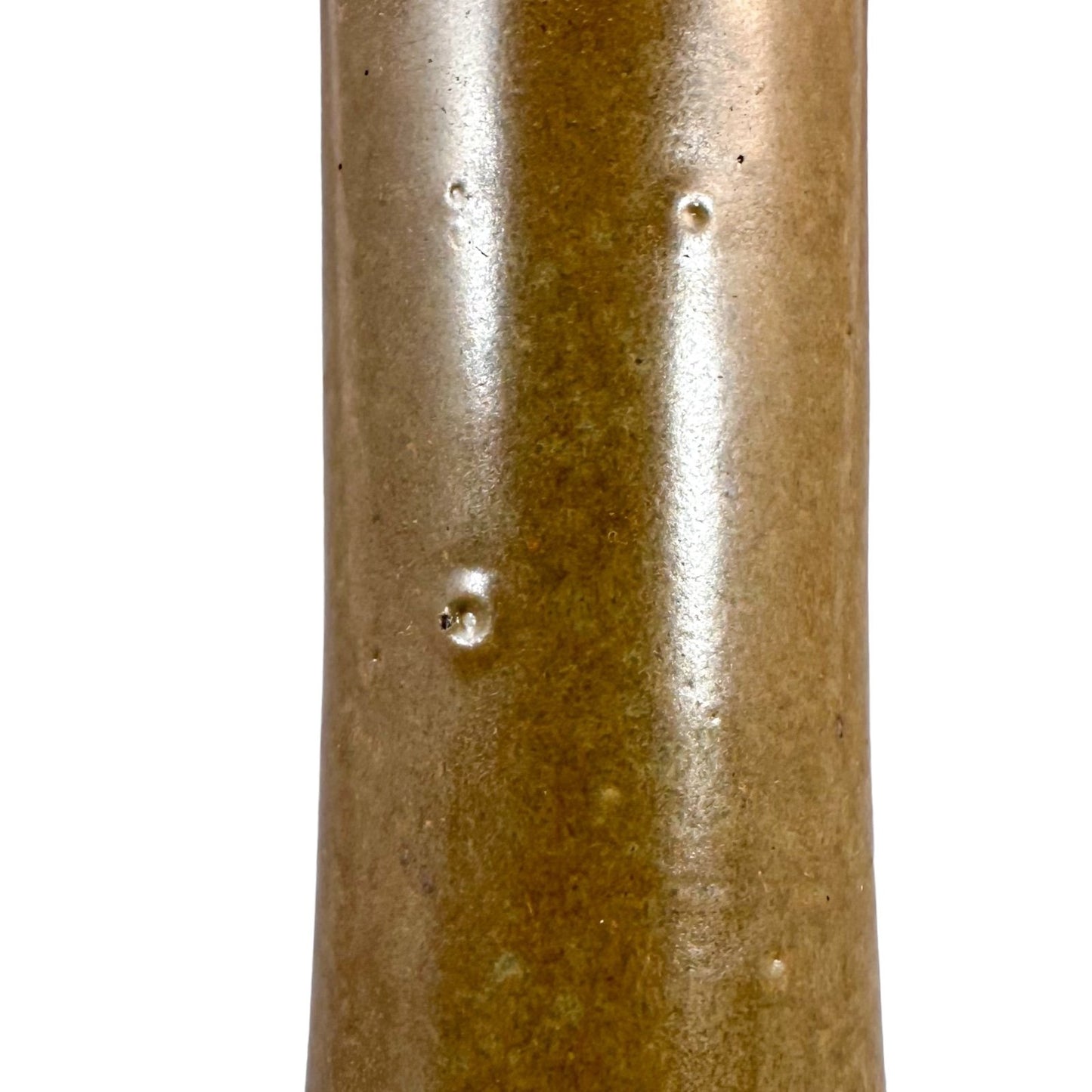 19th century Chinese tea dust glaze vase with long neck and bulbous belly