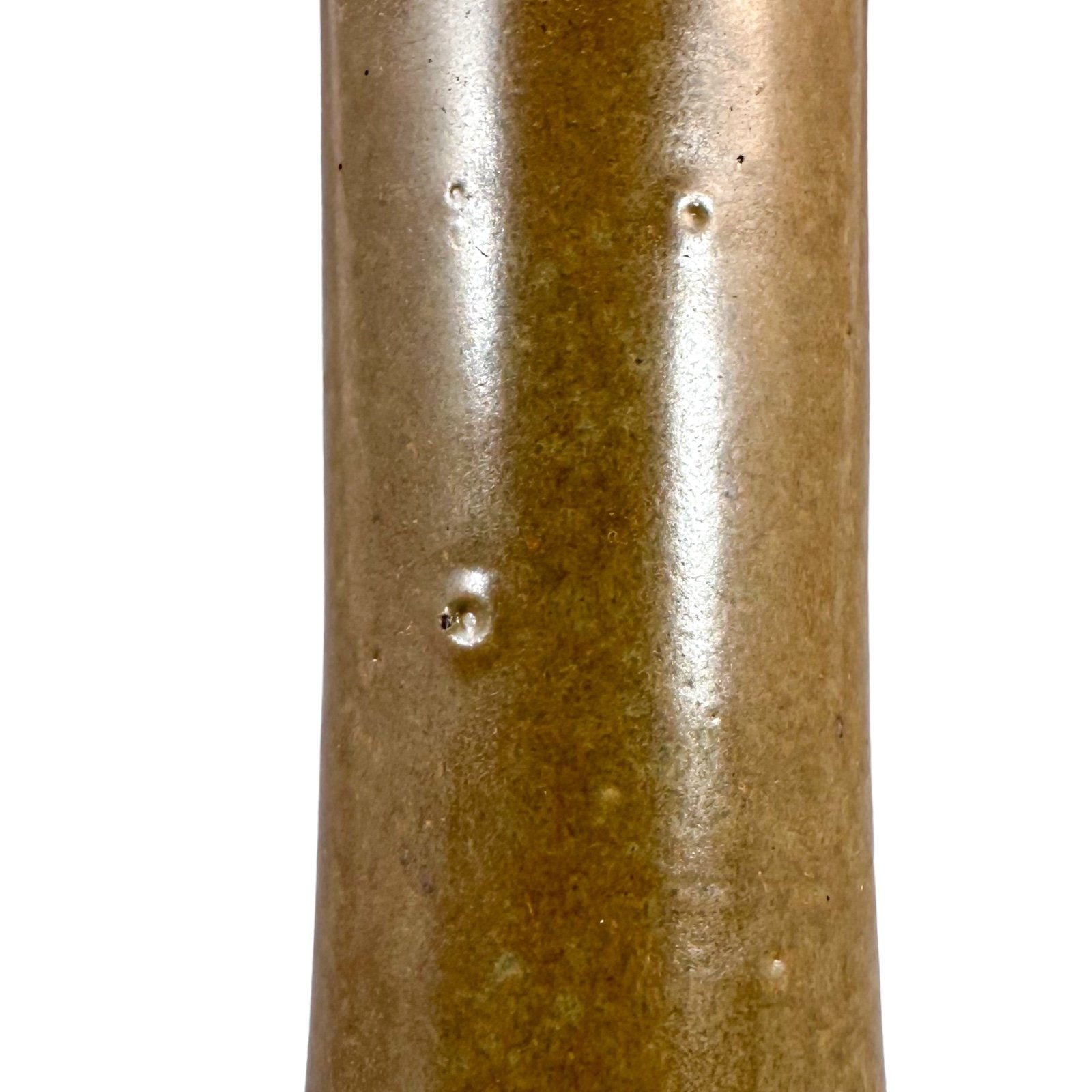 19th century Chinese tea dust glaze vase with long neck and bulbous belly