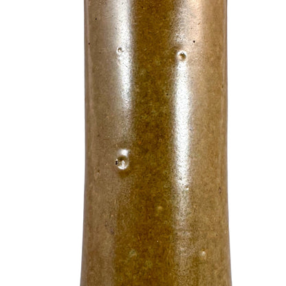 19th century Chinese tea dust glaze vase with long neck and bulbous belly