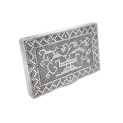 German Art Deco silver and marcasite "embroidered" card case